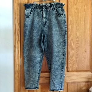High-Waisted Acid Wash Mom Jeans